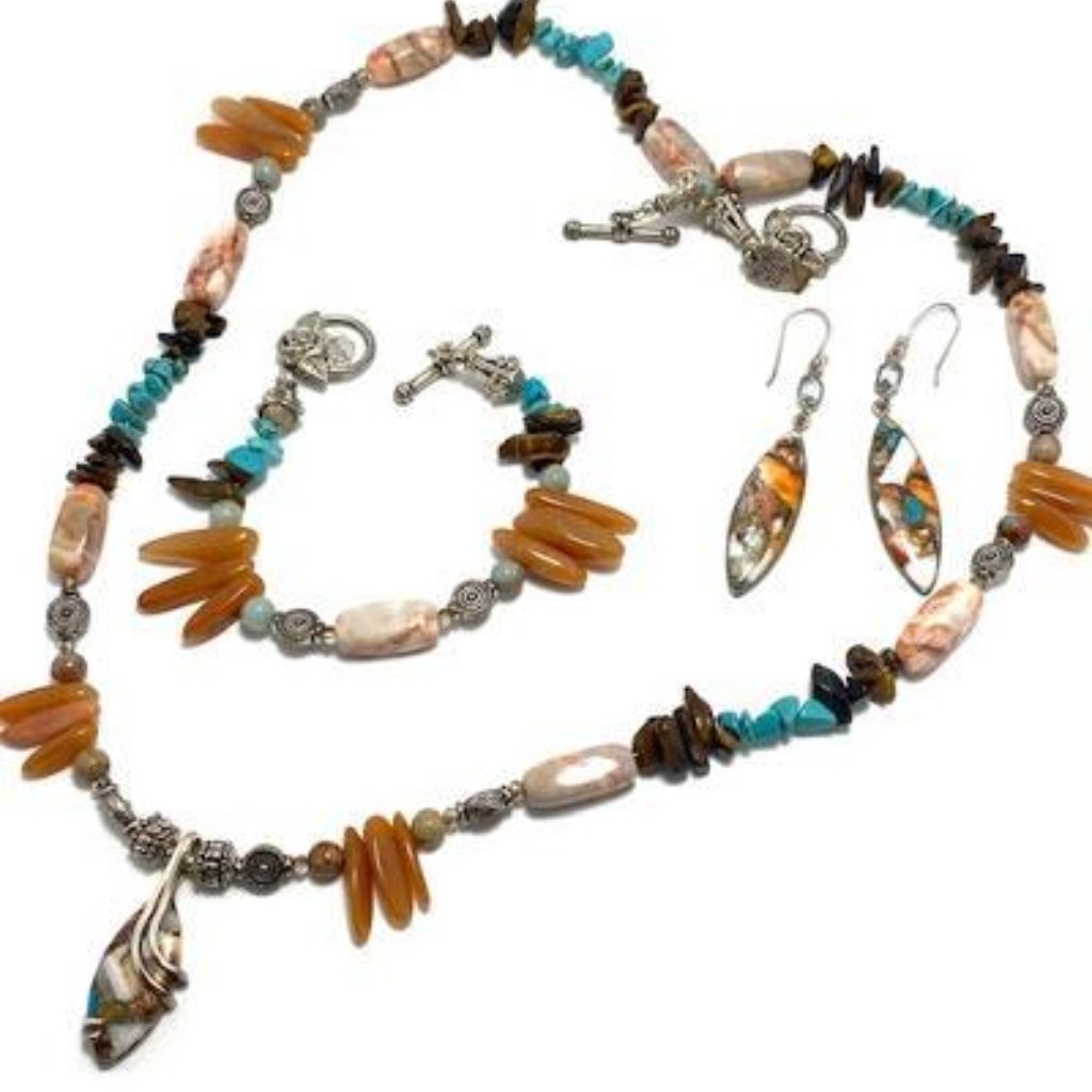 Handmade Jewelry Set By By Surdigirl - Jewelry Set - Spiny Oyster, Aventurine
